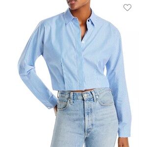 Rag & Bone Morgan Striped Crop Shirt